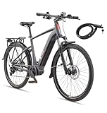 TELEFUNKEN E-Bike Herren 27,5 Zoll, Elektrofahrrad Mittelmotor, 9-Gang Kettenschaltung, Hydr. Scheibenbremsen, Pedelec SUV-Bike inkl. Fahrradschloss