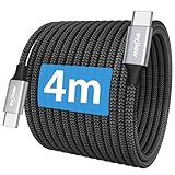 eyjiew USB C Kabel 4M, 60W Lang USB C auf USB C Ladekabel PD 3.0 Schnellladen für iPhone 17air/17 Pro/17 Pro Max, MacBook Pro Air, iPad Pro/Air/Galaxy S25/S24/S23/S22,Pixel 9 usw.
