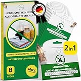 Jalawango 2in1 Mottenfalle Lebensmittel & Kleidermotten [8 STK]| Effektiv & langanhaltend (3-5 Monate)| Kleidermottenfalle Lebensmittelmotten-Falle Mottenschutz gegen Motten f. Kleiderschrank Küche