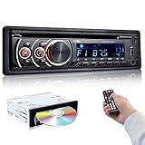 Podofo 1 Din Autoradio CD DVD Bluetooth Freisprecheinrichtung 1Din Auto Radio FM USB SD AUX MP3 CD Player Autostereo mit Fernbedienung