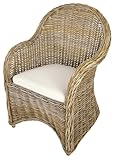 Kobolo Rattansessel Boston New aus Rattan - kubu Grey - mit Sitzkissen