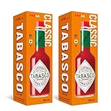 TABASCO® Original Red Pepper Sauce 2 x 350ml ist die kostengünstigste Variante! - Scharfe Soße aus nur drei 100% natürliche Zutaten - 3 Jahre Reifezeit scharfe Chili-Sauce - Glasflasche