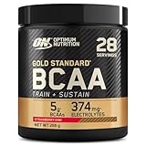 Optimum Nutrition Gold Standard BCAA Train + Sustain, Aminosäuren Pre-Workout-Pulver, Sportgetränk mit Vitamin C, Zink, Magnesium & Elektrolyten, Erdbeere-Kiwi-Geschmack, 28 Portionen, 266 g