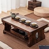 Couchtische für Wohnzimmer, Beistelltisch im japanischen Stil – Mehrzweck-Klapptisch aus Holz, leichter, tragbarer Reise-Campingtisch für Picknick, Meditation und mehr