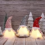 SKIKHN Weihnachtswichtel Figuren LED, 3 Stück Weihnachtswichtel Beleuchtet, Weihnachtswichtel Weihnachtsdekoration mit LED, für Tisch, Regal, Wohnzimmer und Schlafzimmer, Weihnachtsdeko Innen