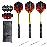 VETURMAN 3 Dartpfeile mit Stahlspitze, 18 g, Schwarz und Gold, mit Flights