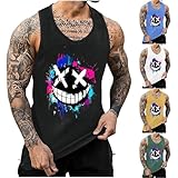 KOG Tank Top Herren Sport Tanktop Sommer Unterhemd Ärmelloses Tshirt Grafik Tee Lose Baumwolle Shirts Angebote Jungen Tops Loose Fit Arbeitsshirt Casual Freizeitshirt Sale Angebote Schwarz L