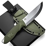 Wolfgangs W-SCANDI Angelmesser mit feststehende Klinge - Inkl. Scheide - Ideales Outdoor-Messer aus einem Stück 440C Stahl gefertigt - Premium, Survival - Perfektes Bushcraft Messer