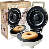 ScrapCooking - Mini Donut Maker - Donut-Maschine mit Antihaftplatte - Kompaktes Gerät für Donuts & Gebäck - Inkl. Rezept - Geschenkidee für Backfans - 3882, Weiß