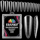 EBANKU 120PCS Klare Dual Nail System Form Acryl Stiletto Nagel Erweiterung Tipps Nail Art Maniküre Werkzeuge 12 Größen mit Skala