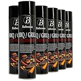 BABOSSA® BBQ Fetttrennspray | 6x600ml rein pflanzliches Ölspray aus Rapsöl | Ideal zum Backen, Grillen und Braten | Einfaches Marinieren und Auftragen von Sauce | Antifhaftspray | 6er Pack