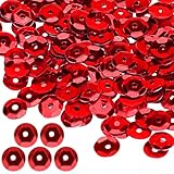 Pailletten zum Basteln, 4000 Stück Bulk Rot Pailletten zum Aufähen Loose Pailletten Kit - Ø 6mm Glitzer Spangles für DIY Handwerk Herstellung