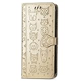 BAIDIYU Hülle für iPhone 6 Plus Handyhülle, Kartensteckplätze, Ständerfunktion, Luxus PU Leder Brieftasche Flip Folio Cover, Hülle für iPhone 6 Plus.(Gold)