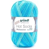 Gründl Hot Socks Malcesine (Sockenwolle aus 75% Schurwolle (superwash) und 25% Polyamid, Made in Italy, 4-fach Sockengarn, 100 g / 420 m, Nadelstärke: 2,5 mm - 3 mm, 1 x 100 g), pool multicolor