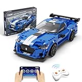 CaDA Ferngesteuertes Auto Klemmbausteine Dual Control 325Pcs Blue Knight C51077W Rc Auto Bausteine Set Spielzeug ab 2 Jahre,STEM Auto Spielzeug Klemmbausteine