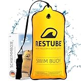 Restube Schwimmboje Classic - Aufblasbare 12.5 kg Schwimmhilfe für Freiwasser, Triathlon, SUP und Wildschwimmen - Leichtes Signalgelb Tow Float für Sichtbarkeit und Sicherheit beim Schwimmen