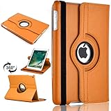 360 Grad drehbare Schutzhülle für iPad Air 1. Generation (2013) und iPad Air 2 (2014), PU-Leder, Standhülle mit automatischer Sleep-Funktion, für iPad Air 1/2 (Orange)