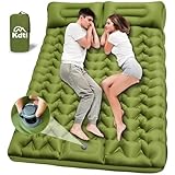 Kdti Camping Isomatte für 2 Personen, Ultraleicht Luftmatratze mit integrierten Kopfkissen, Kleines Packmass Aufblasbare Matratze, Fußpresse Pumpe, Faltbar Campingmatratze