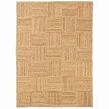 Interiyou JUTETEPPICH Hellbraun - Rechteckiger Teppich geeignet für Wohnzimmer, Schlafzimmer - Material: 100% Jute, Handgewebt - Größe: 60x100cm