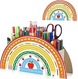 Stiftehalter Kinder Regenbogen,Schreibtischorganizer aus Holz,Schreibtisch Büro Organizer,Schreibtisch Organizer Regenbogen,für Kinder Home Büromaterial Klassenzimmer Organisation Lagerung Briefpapier