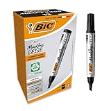 BIC Marking 2300 Permanent Marker, in Schwarz, Wasserfester Stift auch für Karton, Glas und Kunststoff, Strichstärke 3.7 mm, 12er Pack