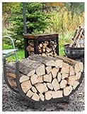 Brennholzregal for den Außenbereich, 76,2 cm, Brennholzaufbewahrung for den Innenbereich und rostfreier Brennholzhalter, stabiler Holzhalter und Kamindekor-Organizer