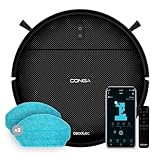Cecotec Saugroboter mit Gyroskop-Navigation Conga 999 Map X-Treme. Saugmotor 2000Pa, 2 Seitenbürsten, 2 Wischmopps, 120 min Laufzeit, Steuerung per App und Fernbedienung