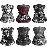 Awumbuk Halstuch für Herren & Damen 6 Stück, Multifunktionstuch Unisex Nahtlose Bandanas Schlauchschal Winddicht Halswärmer Motorrad Loop Schal für Outdoor Arbeit Radfahren Laufen