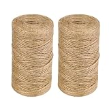 Juteschnur,100M Garten Kordel,1 mm JuteSchnur,Natürliche Jute Bastelschnur mit 2 Strängen,für Haushalt Garten DIY Kunsthandwerk Dekoration,Garten Bilder Pflanzen Basteln