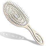 Ninabella Bio Haarbürste ohne Ziepen für Damen, Herren & Kinder - Entwirrbürste auch für Locken & Lange Haare - Einzigartige Profi Detangler-Bürste mit Spiralfeder Limetten Natur