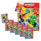 sefrado Bundle Exclusive Hüllen kompatibel mit Ninjago Sticker Album + 5 Sammel Tüten Dragons Rising + Bonus LE 18 Action Cole Blue Ocean