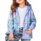 Generisch Kinder Jacke Mit Kapuze Glitzer Mantel Jungen Mädchen Kapuzenjacke mit Reißverschluss Leichte Windjacke Übergangsjacke Festival Partykostüme 1-2 Jahre