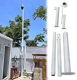 Kamera Masthalterung Mastpfosten Für Überwachungskameras Aus Verzinktem Stahl, Segmentierte Allwetter-Bodenhalterung Für Den Außenbereich Mit Zementsockel Für Veranda/Außenwand(4.5 m/14.8 ft)