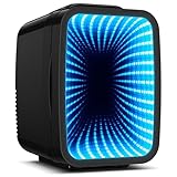 BEICHEN Mini Kühlschrank, 4L / 6 Dosen Leise Minikühlschrank, 7 RGB Lichtmodi, 2in1 Kühl- und Warmhaltefunktion für Getränke & Skincare, AC 220V / DC 12V, Mini Fridge für Gaming, Büro, Auto (Schwarz)