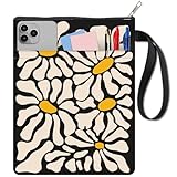 craspire Gänseblümchen Buchhülle Wasserdicht Mit Reißverschluss Waschbar Schutzhülle Für Taschenbücher Retro Cover Notizbuchtasche Mit Tragegriff Und Zusätzlicher Tasche