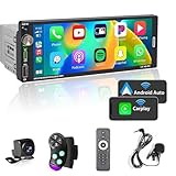 Alondy Autoradio 1Din mit Bildschirm (6,9') Kompatibel mit Apple CarPlay [Wireless] Android Auto Bluetooth USB (Typ-C 2,1A Schnellladung) Rückfahrkamera AM/FM/RDS Radio