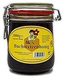 ImkereiBeck® - Echter Imkerhonig/Bienenhonig im 1kg /1000g Honigtopf - Honig vom Imker aus Deutschland/Bayern im wiederverwendbarem hochwertigem Bügelglas (Buchweizenhonig)