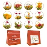 LWXLJMJZC – 12 Stück einzeln verpackter blühender Tee Blooming Tea, Jasminblütentee, grüner Tee mit Blumen – Geschenke für Teeliebhaber (12 verschiedene Geschmacksrichtungen)
