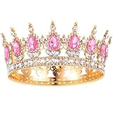 Grevosea 1 Stück Krone Damen Prinzessin Tiara Kristall Krone Damen Vintage Tiara Krone für Frauen Glitzernde Braut Diadem Haarschmuck für Brautkrone,Hochzeit,Abschlussball,Festzug Geburtstag Party(B)