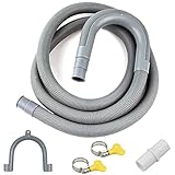 Ablaufschlauch Verlängerung, 1/1.5/2/2.5/3/4/5/6/7M, Abwasserschlauch Spülmaschine, Ablaufschlauch Schlauch Universal, inkl Schlauchverbinder und Schlauchschellen, für Waschmaschine Geschirrspüler
