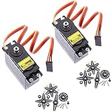 ZHITING 2Pcs Analoges Servo Servo 20KG Hochgeschwindigkeitsmoment Digitaler Servomotor für Smart Car Robot Boat RC Hubschrauber (Steuerwinkel 180)