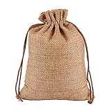 JIHUOO 10 Stücke Jutesäckchen Jute Sack Jutebeutel Tasche Säckchen Geschenksäckchen für Hochzeitsfeier 20 x 30 cm