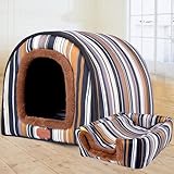 Weiches, warmes Hundehöhlenbett, 2-in-1-Katzen- und Hundehütte, bequemes beheiztes Kissen, Hundekissen, waschbares Schlafkorb-Haustierbett, wasserdicht
