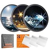 K&F CONCEPT 82mm Sternfilter 4 Punkte, 6 Punkte, 8 Punkte für Sternenlichteffekte (Nano-Klear)