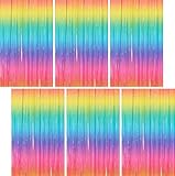 Xialvyu 6 Stück Lametta Vorhänge Glitzer Hell Gradient Folien Vorhang Lamettavorhang 1m x 1,9m Partyvorhang für Hochzeit, Geburtstag, Hintergrunddeko(Hell Gradient)