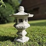 FABRIQ Japanische Laterne Yukimi-Doro 42 cm – Wetterfeste Steinlampe für Außenbereich – Japanische Lampe Stil, Dekorative Gartenbeleuchtung, Frostbeständig bis -30°C