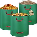 FOYIOLRU 3 x 272L Gartensack Laubsack Gartenabfallsack Groß Selbststehend UV-Beständig Wasserdicht aus Robuste Polypropylen-Gewebe (PP) 150g/m²