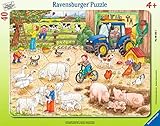 Ravensburger Kinderpuzzle - 06332 Auf dem großen Bauernhof - Rahmenpuzzle für Kinder ab 4 Jahren, mit 40 Teilen