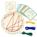 Generico Mathematisches Spielbrett aus Holz, Spielzeug mit grafischen Mustern | Mathematikbrett mit 20 Karten und 4 Bändern, für Kinder und Mädchen Schulaktivitäten Spiel Geschicklichkeit