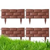 Garteneinfassungsziegel - Dekorative Gartenzaun-Bordüre | PP 4 Box Ziegel für Garten | Einfassung Garten Rasenbegrenzungen Ziegel | Ziegeleffekte Garteneinfassung, Multifunktionale Rasenziegel für